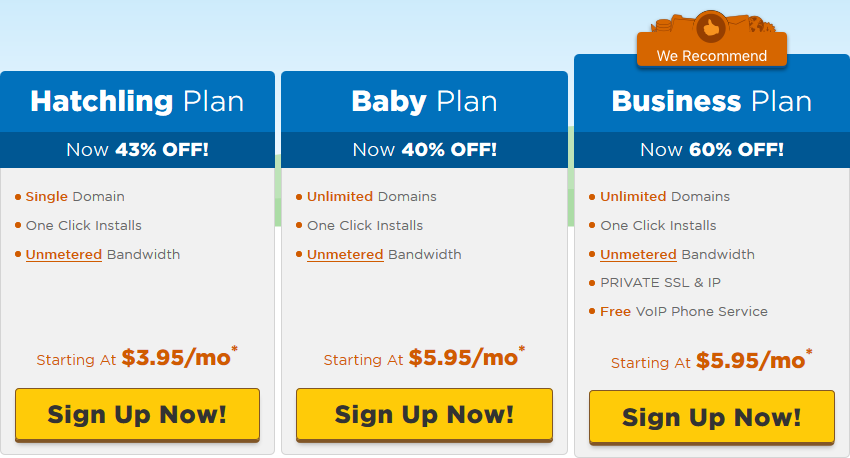 hostgator shared pricing